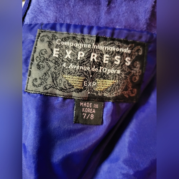 Suede Leather Blue Skirt Size 7/8 - Picture 8 of 8